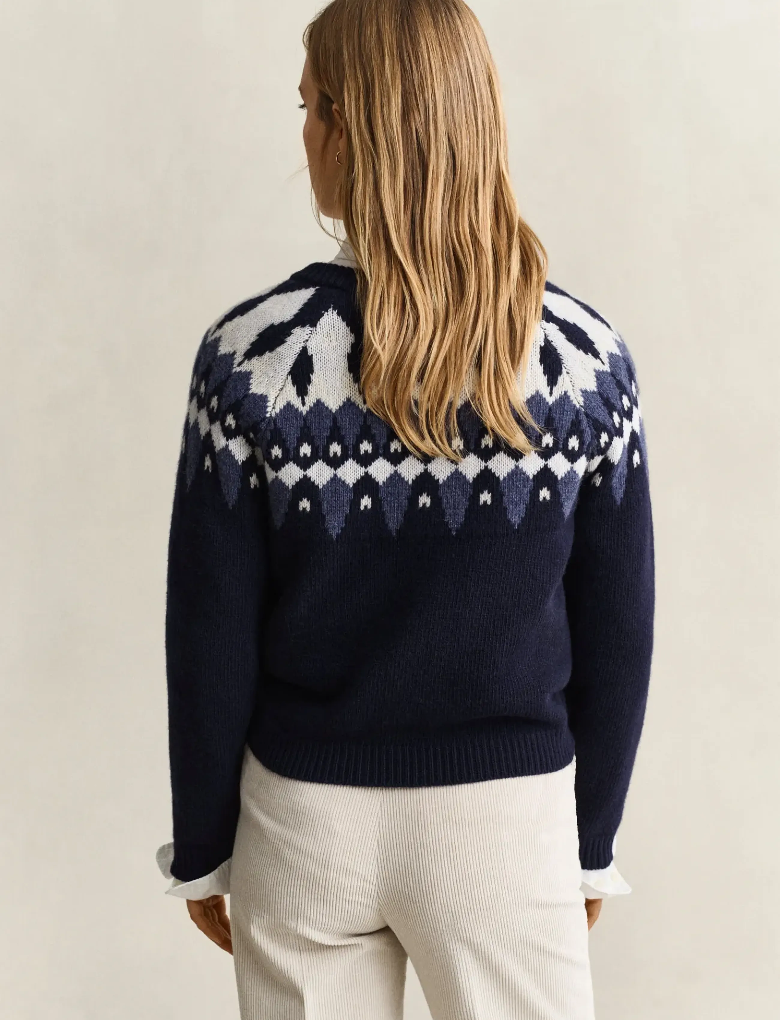 Gant - FAIRISLE C-NECK CARDIGAN - evening blue - 2