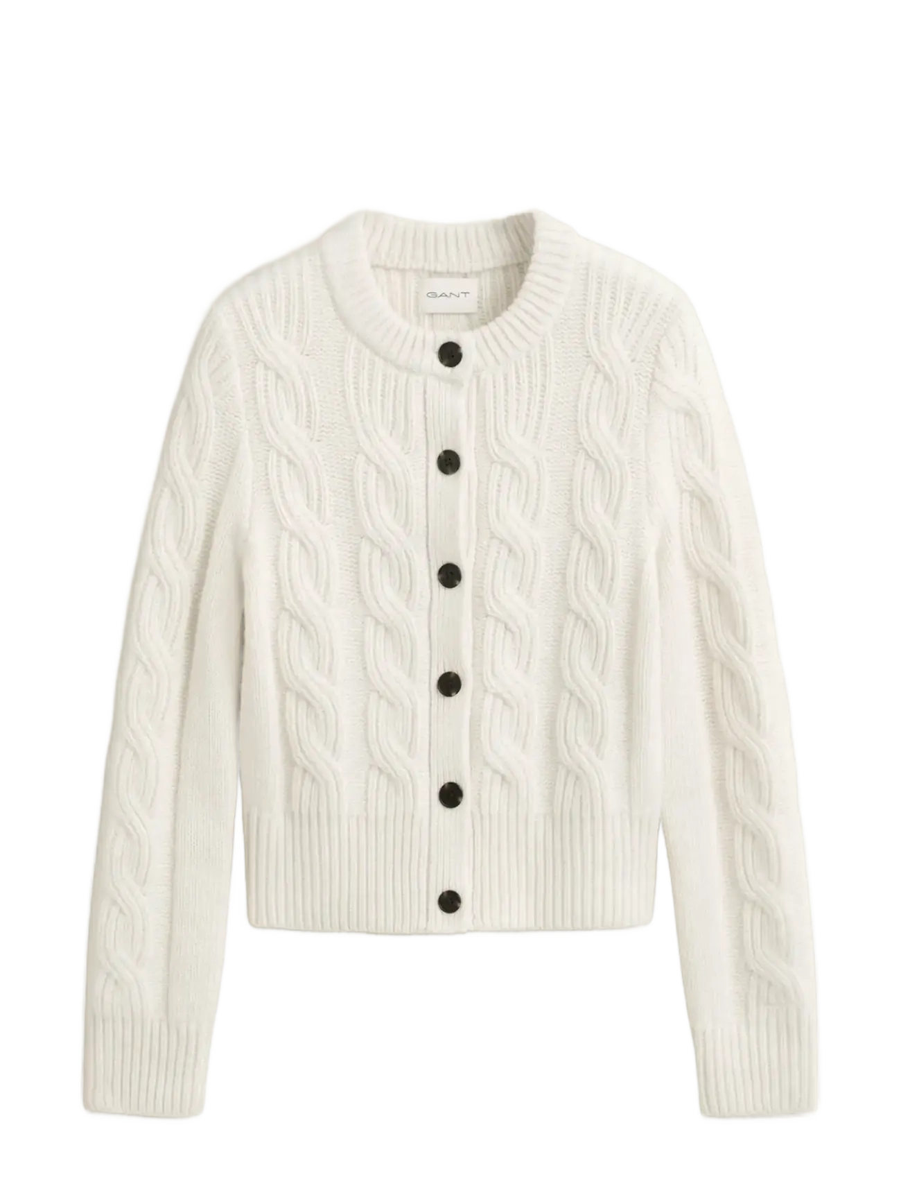 Gant WOOL BLEND CABLE KNIT CARDIGAN - Strickjacken - CREAM / cream