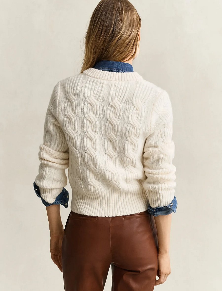 Gant - WOOL BLEND CABLE KNIT CARDIGAN - strickjacken - cream - 2