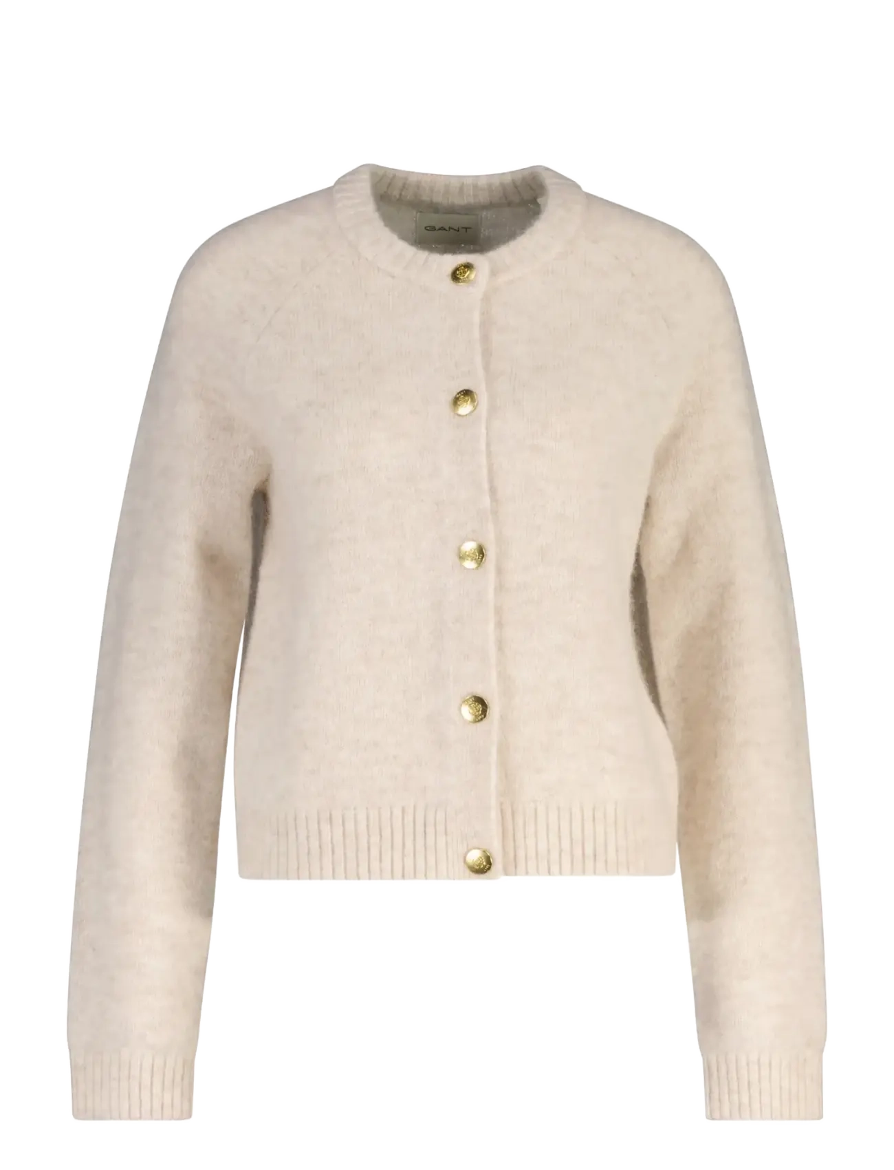 Gant ALPACA BLEND C-NECK CARDIGAN - Cardigans - LIGHT BEIGE MELANGE / beige