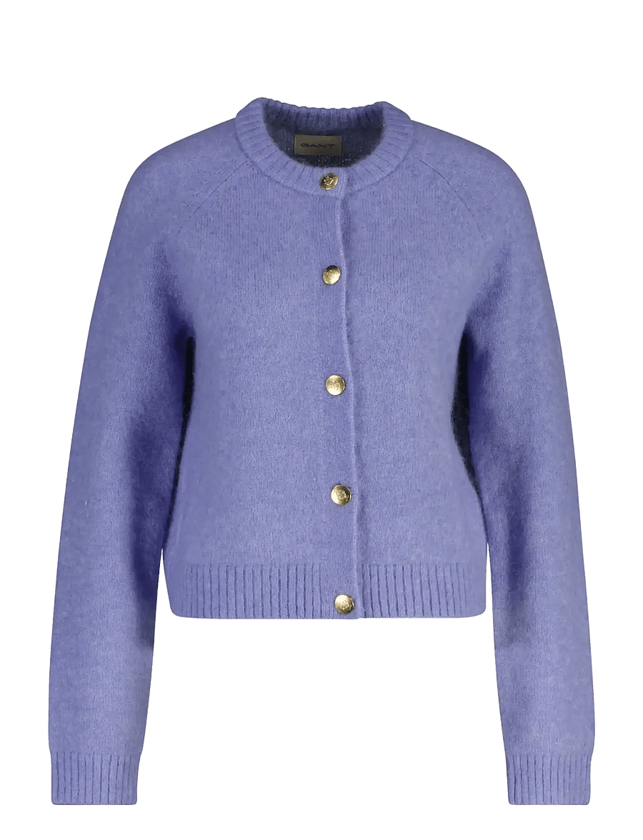 Gant - ALPACA BLEND C-NECK CARDIGAN - cardigans - misty lavender - 0