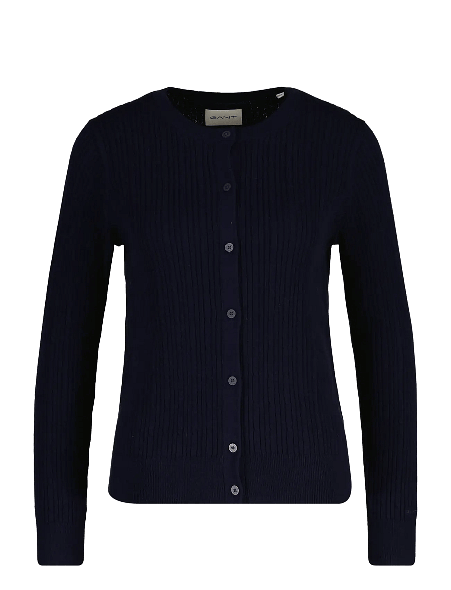 Gant - MINI CABLE KNIT CARDIGAN - strickjacken - evening blue - 0