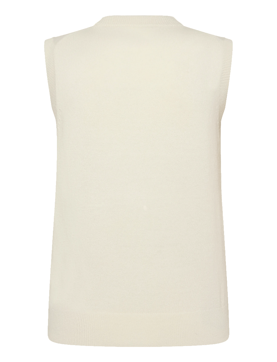Gant - WOOL KNITTED VEST - kootud vestid - cream - 1