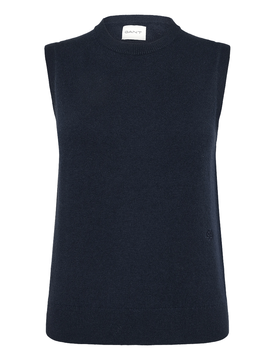 Gant - WOOL KNITTED VEST - kootud vestid - evening blue - 0