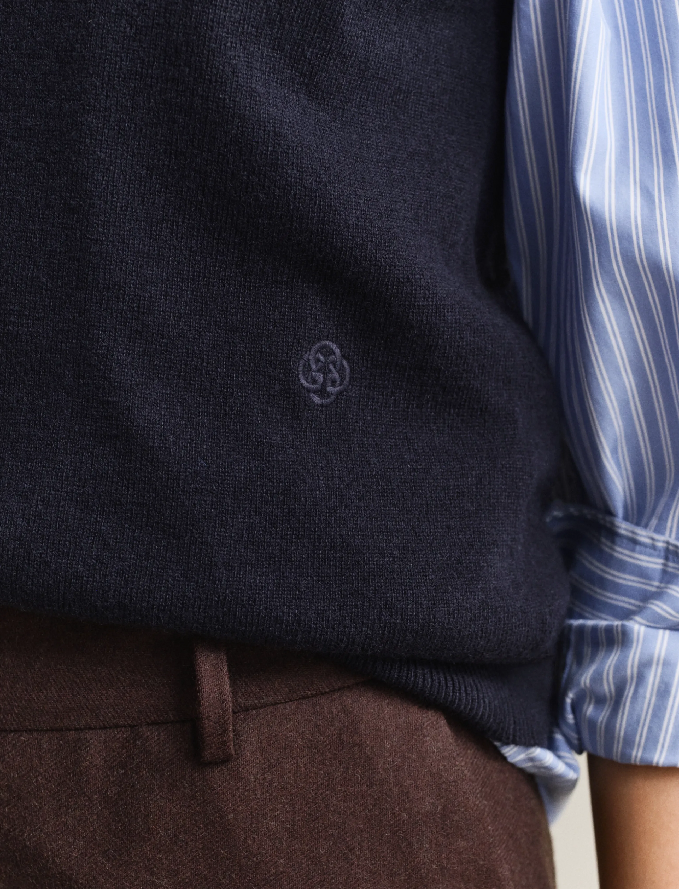 Gant - WOOL KNITTED VEST - knitted vests - evening blue - 5