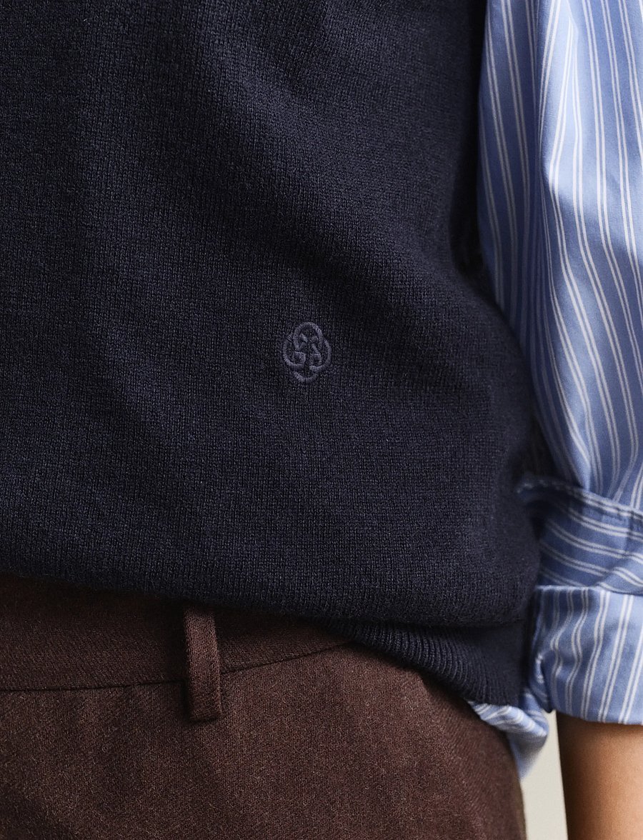 Gant - WOOL KNITTED VEST - strickwesten - evening blue - 5