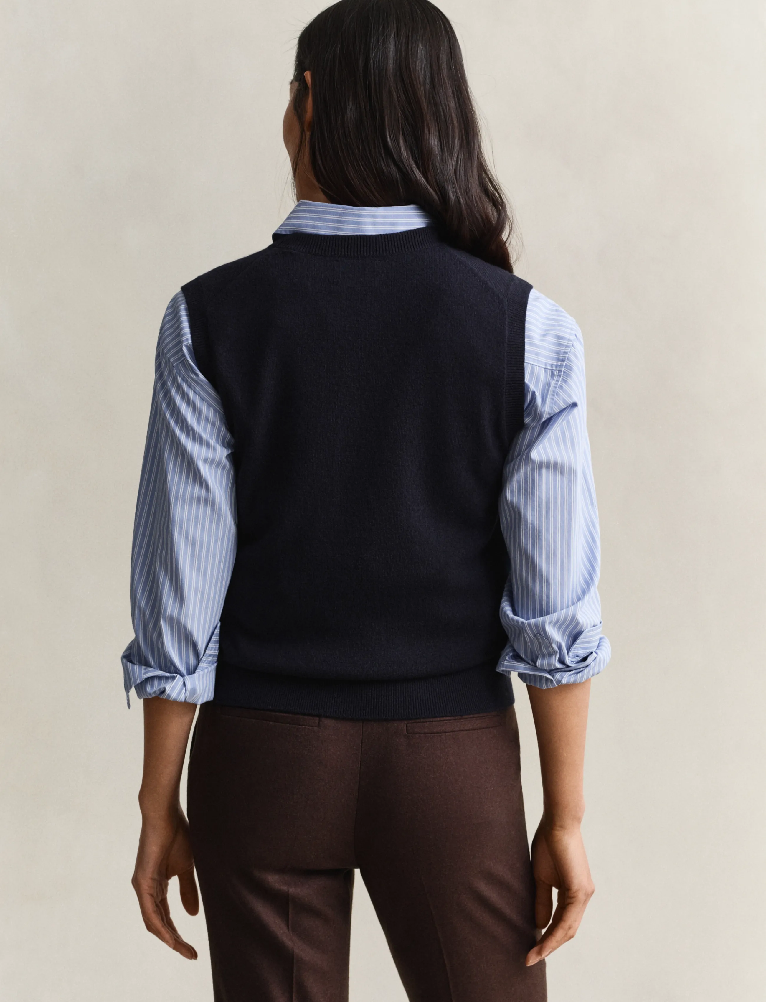 Gant Wool Knitted Vest stickade västar dam – bild 4