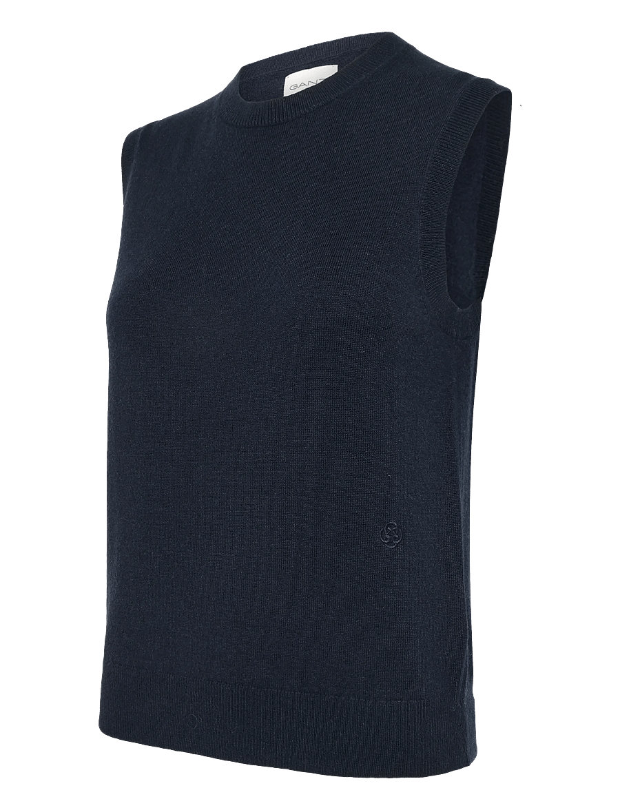 Gant - WOOL KNITTED VEST - kootud vestid - evening blue - 2