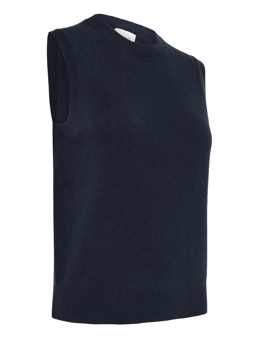 Gant - WOOL KNITTED VEST - kootud vestid - evening blue - 3