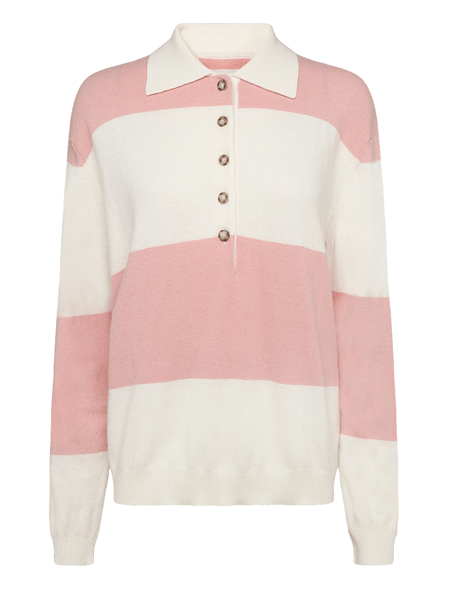 Gant - BARSTRIPE KNIT RUGGER - striktrøjer - cream - 0