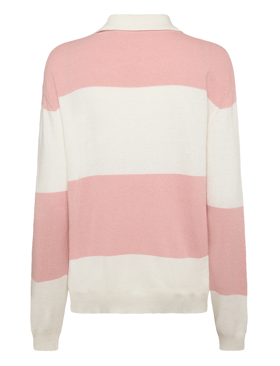 Gant - BARSTRIPE KNIT RUGGER - striktrøjer - cream - 1