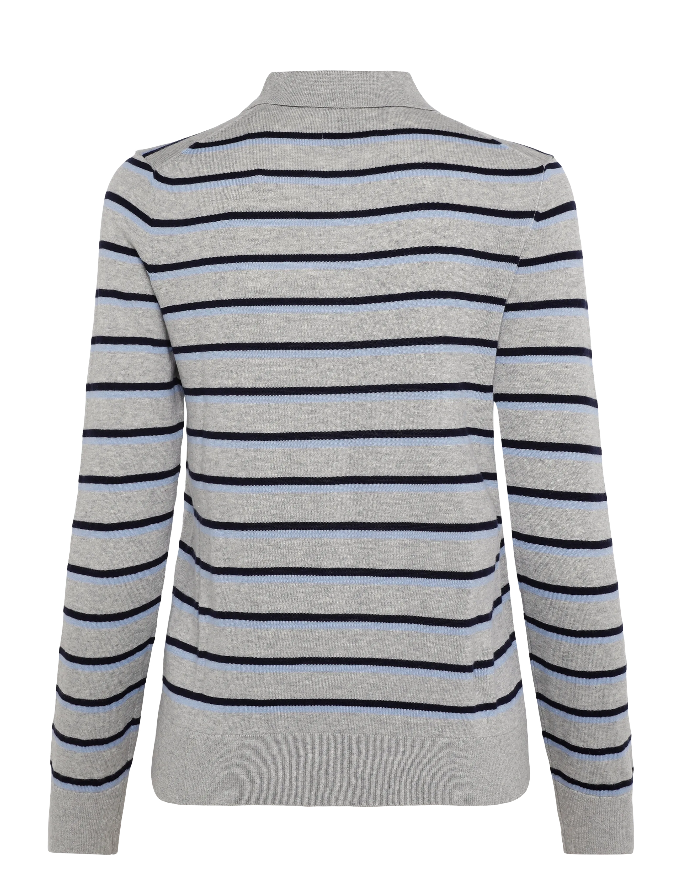 Gant - FINE KNIT STRIPED RUGGER - stickade tröjor - grey melange - 1