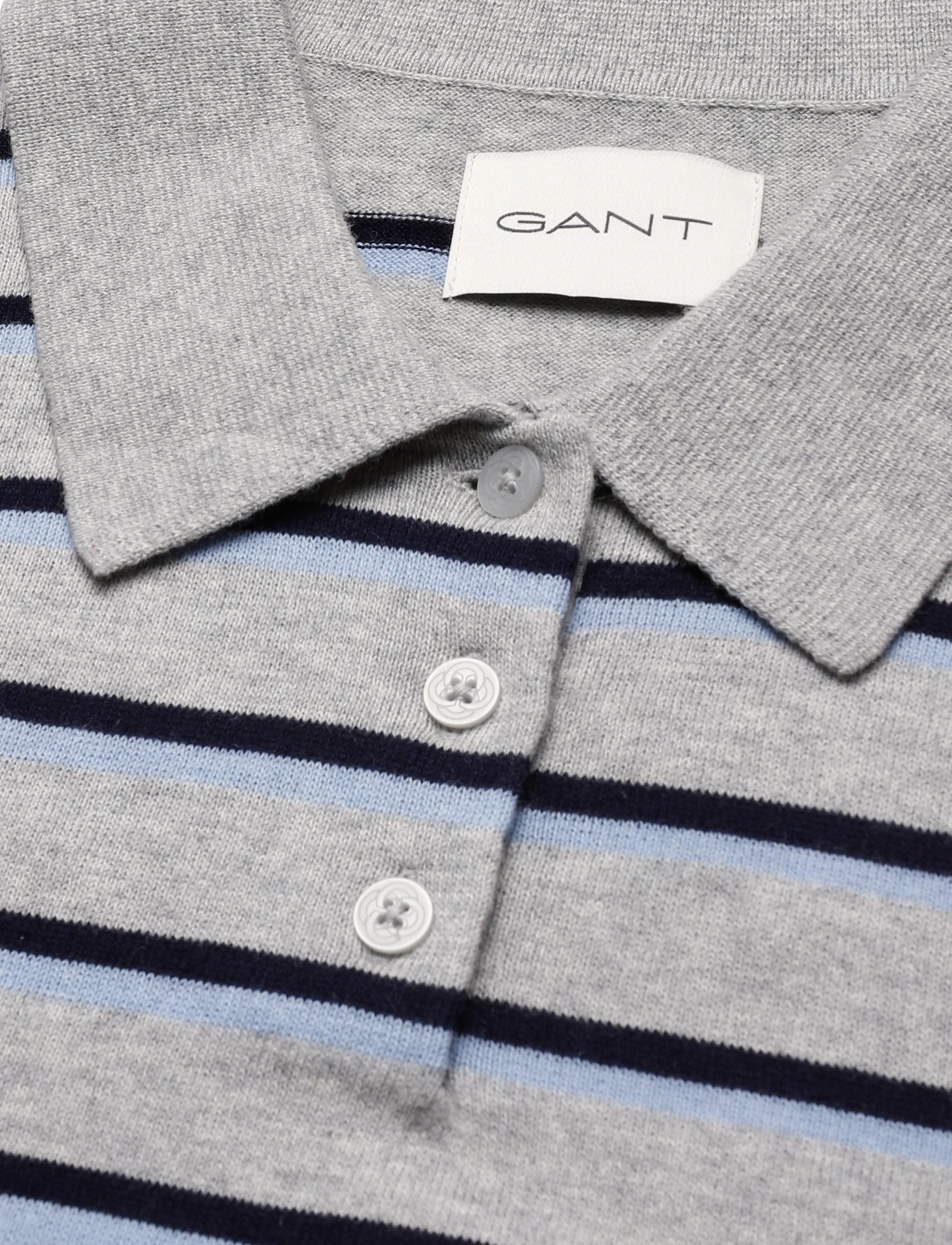 Gant - FINE KNIT STRIPED RUGGER - stickade tröjor - grey melange - 2