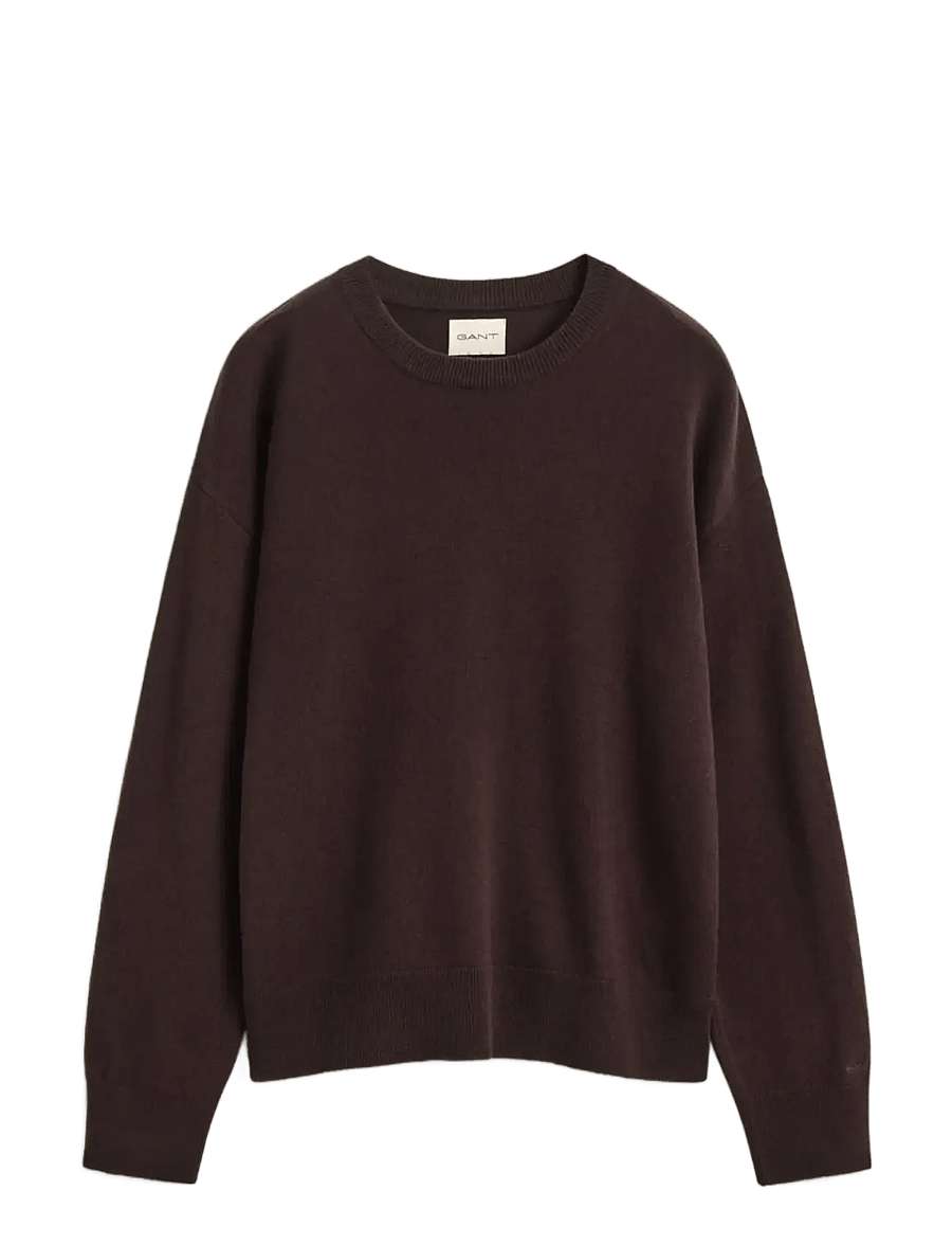 Gant - SUPERFINE LAMBSWOOL C-NECK - kampsunid - deep brown - 1