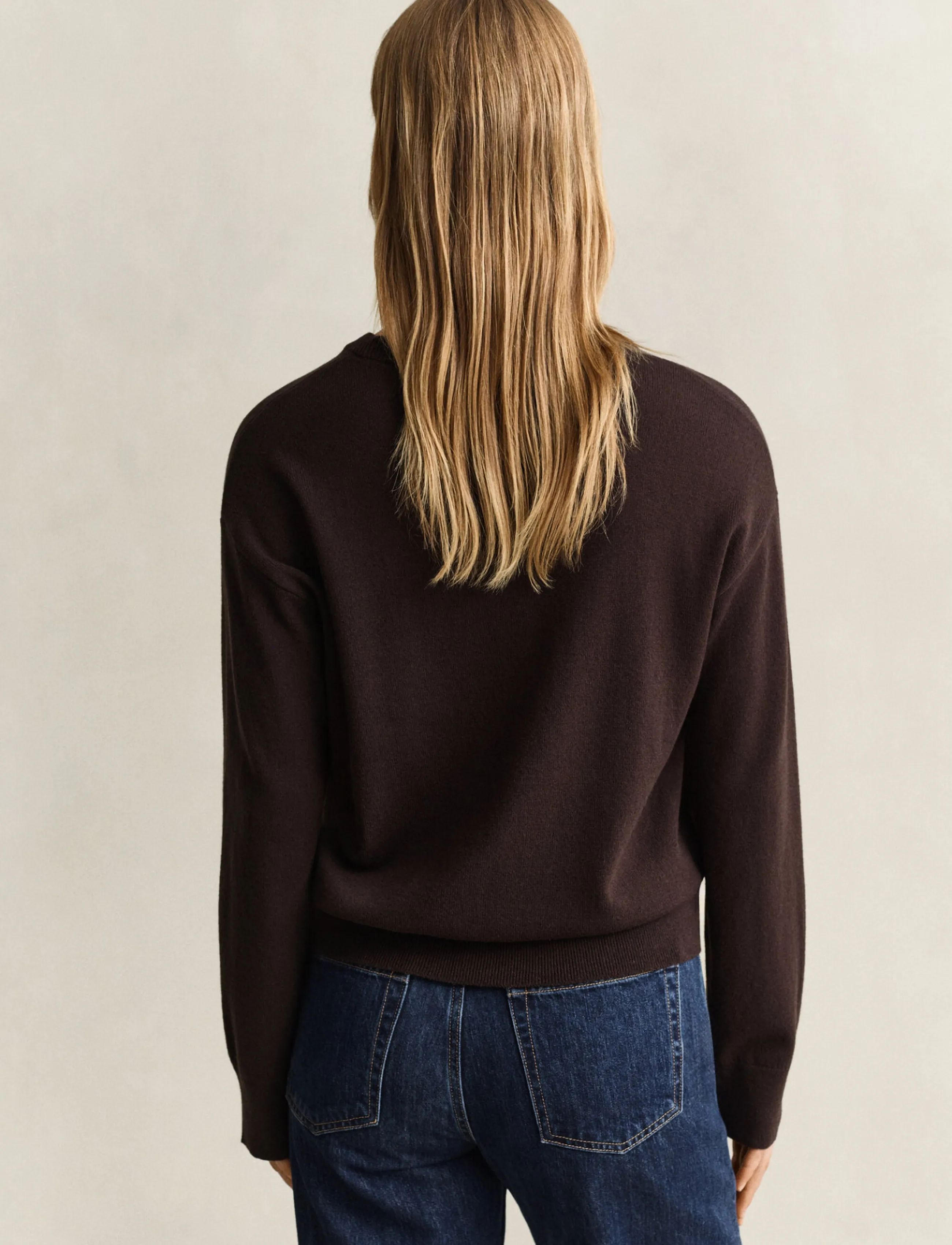 Gant - SUPERFINE LAMBSWOOL C-NECK - jumpers - deep brown - 2