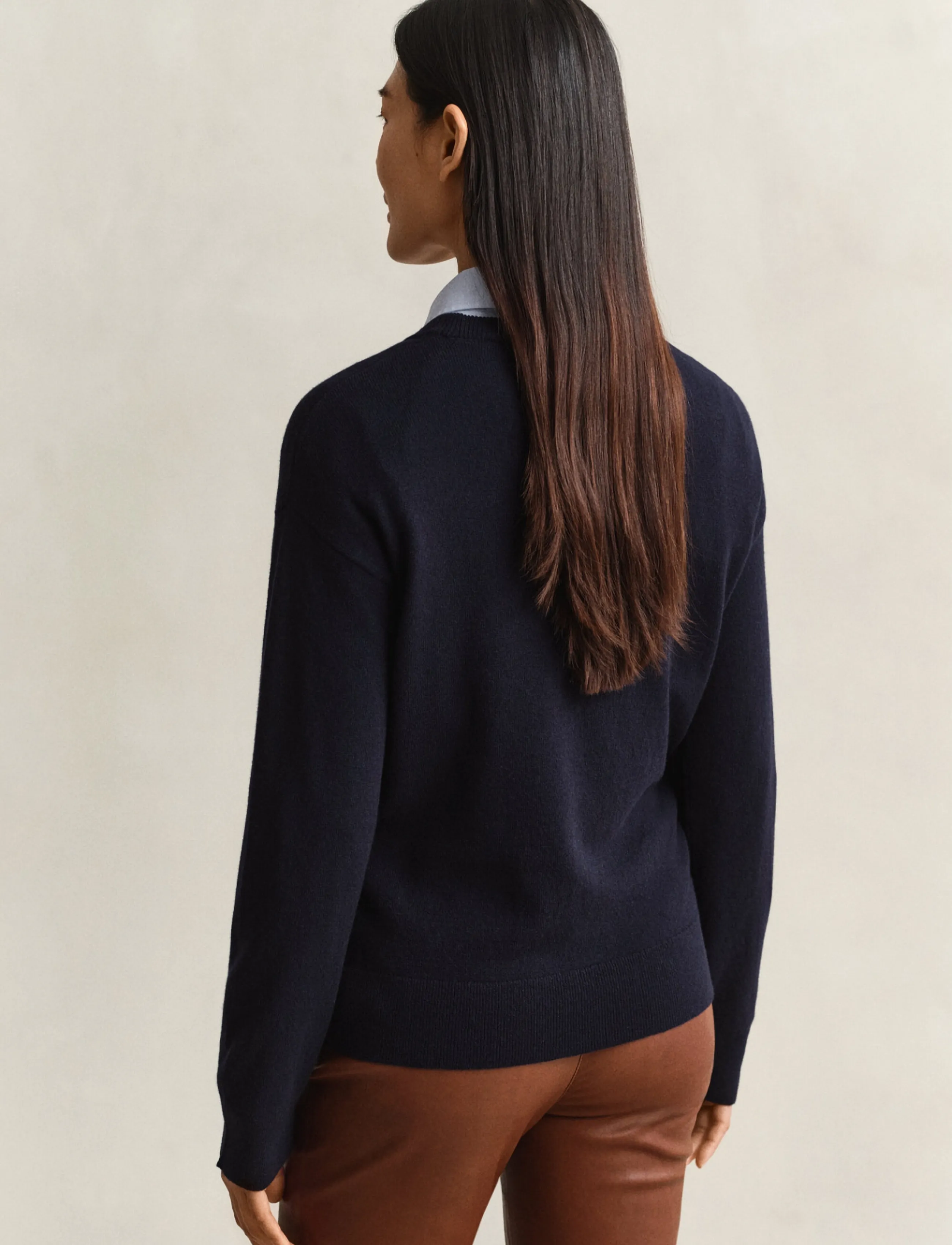Gant - SUPERFINE LAMBSWOOL C-NECK - kampsunid - evening blue - 2