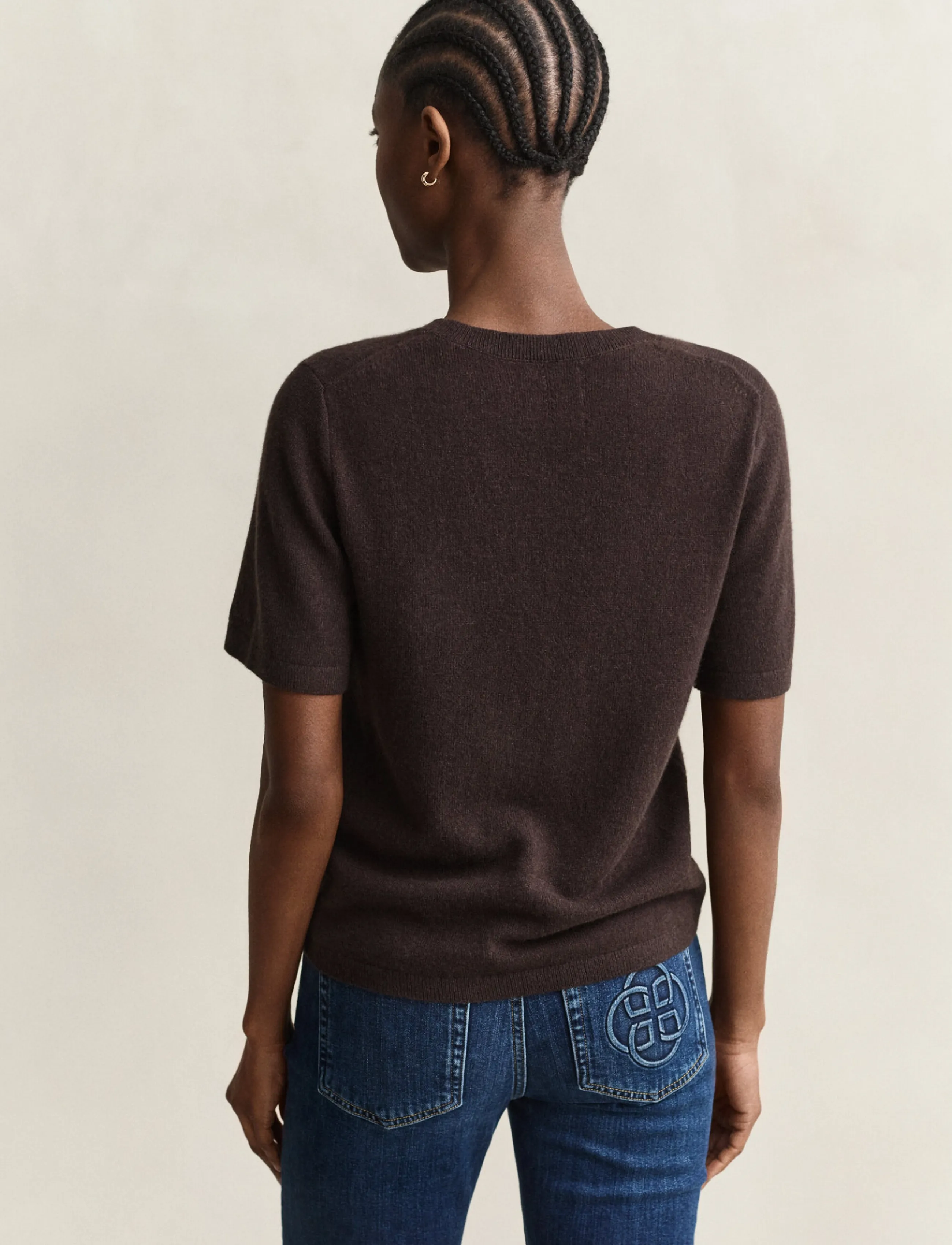 Gant - CASHMERE C-NECK SS - cashmere - deep brown - 2
