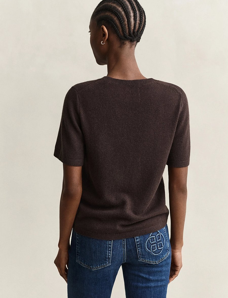 Gant - CASHMERE C-NECK SS - cashmere - deep brown - 2