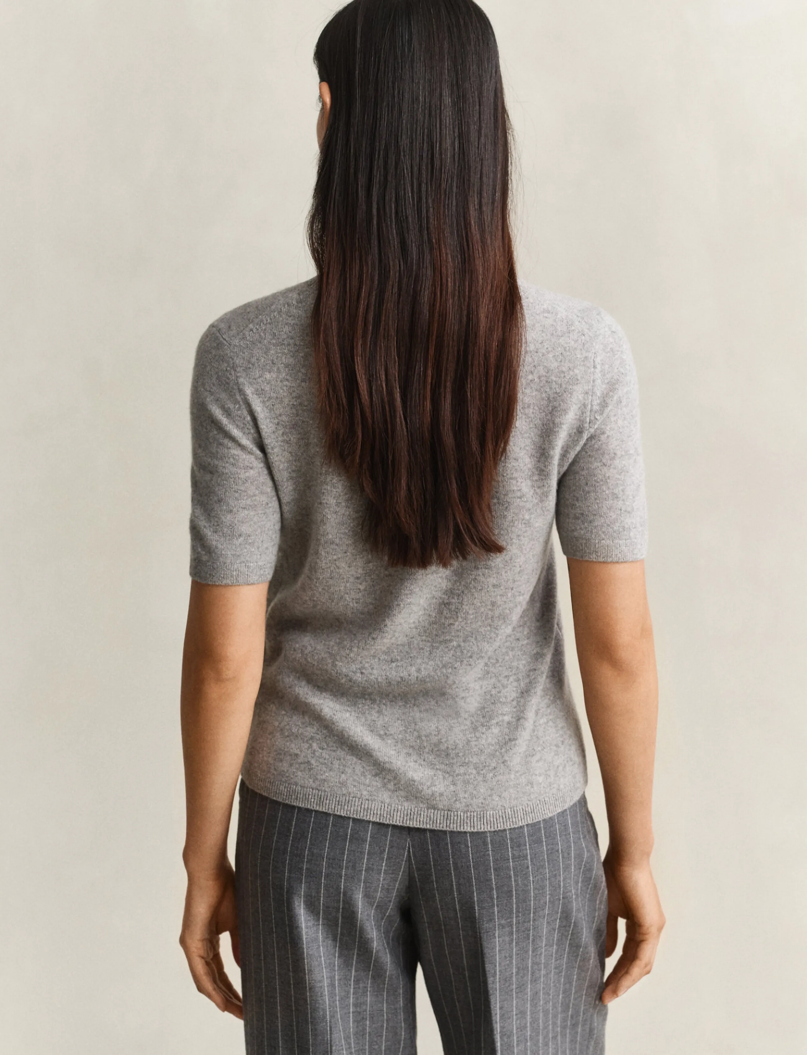 Gant - CASHMERE C-NECK SS - cashmere - grey melange - 2
