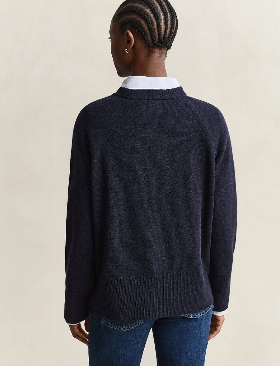 Gant - WOOL CASHMERE C-NECK - kashmir - evening blue - 2