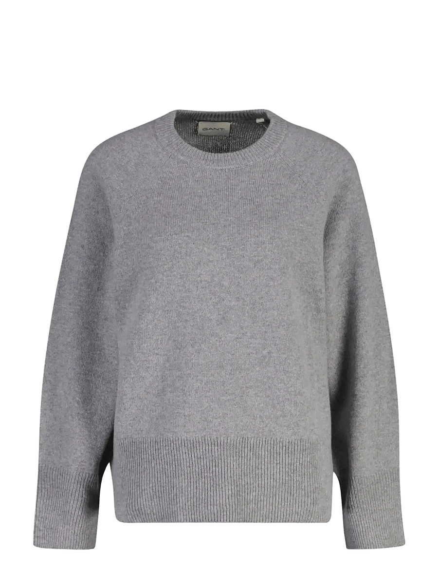 Gant - WOOL CASHMERE C-NECK - kaschmir - grey melange - 0
