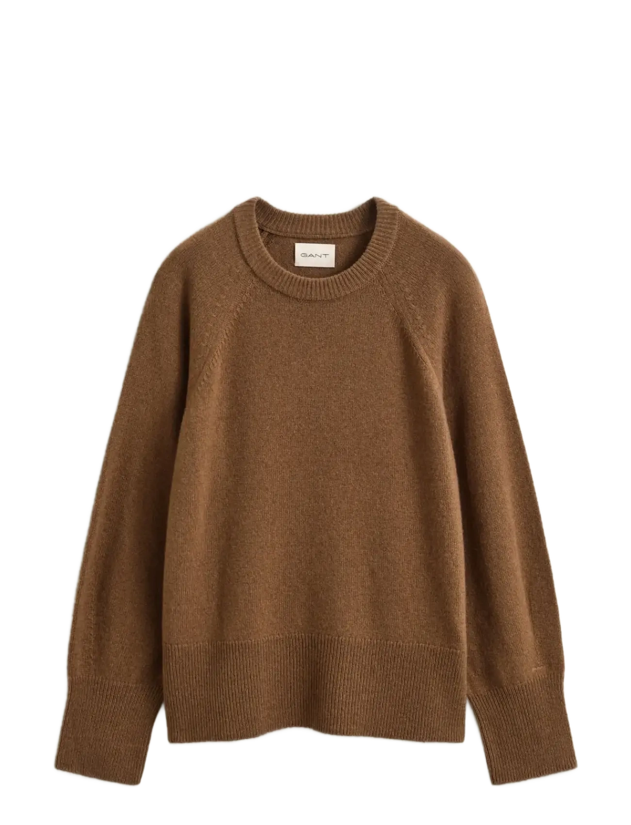 Gant WOOL CASHMERE C-NECK - Modetrender - WARM KHAKI / brown