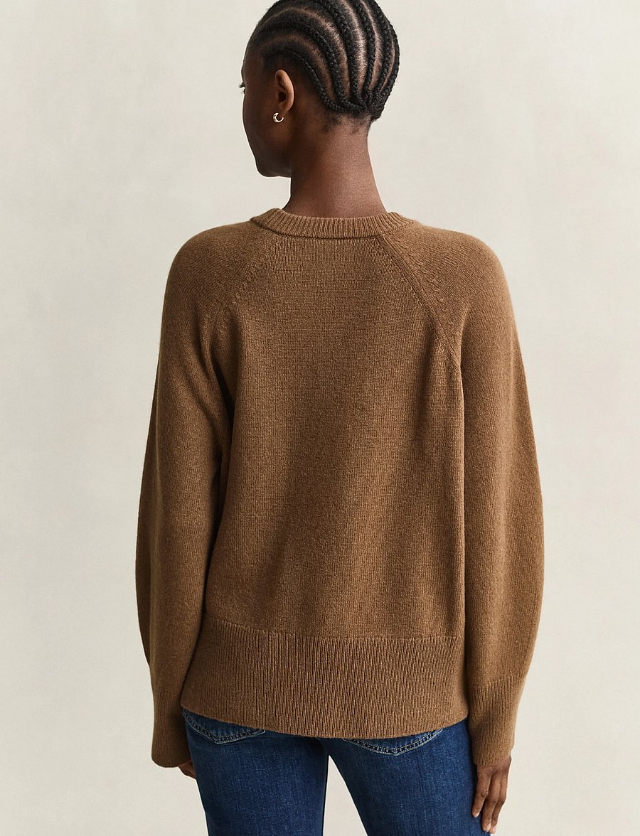 Gant - WOOL CASHMERE C-NECK - cashmere - warm khaki - 2