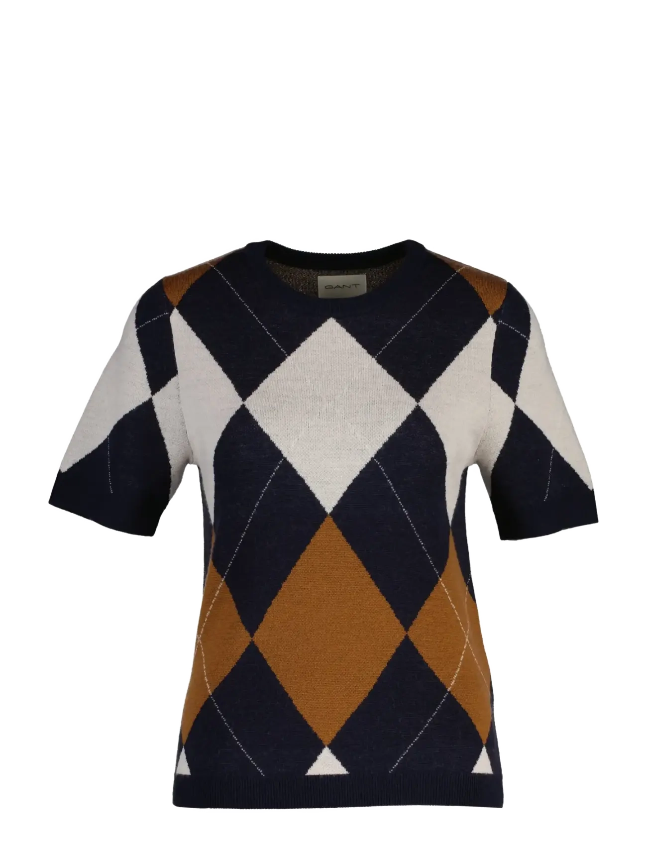 Gant WOOL ARGYLE C-NECK SS - Jumpers - EVENING BLUE / navy