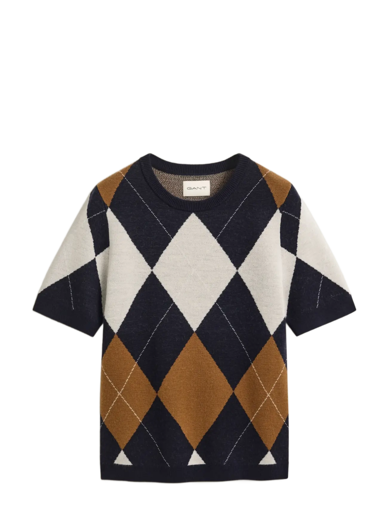Gant WOOL ARGYLE C-NECK SS - Jumpers - EVENING BLUE / navy