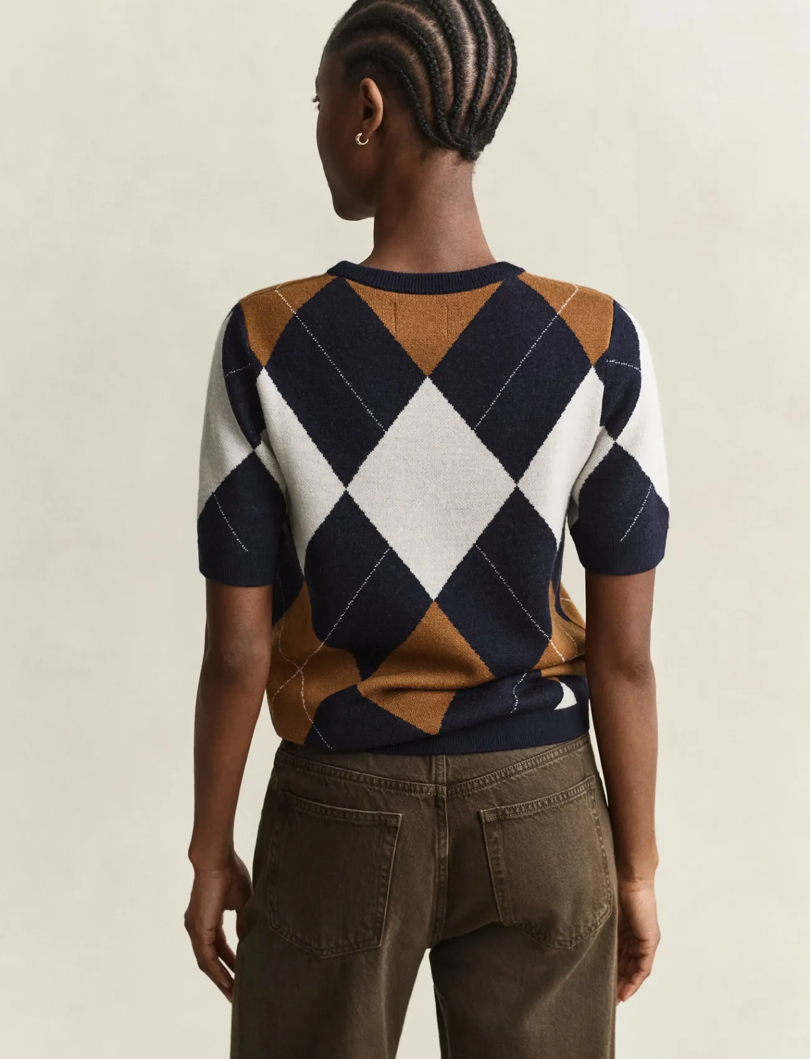 Gant - WOOL ARGYLE C-NECK SS - autumn clothing - evening blue - 2