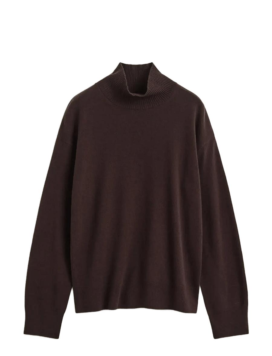 Gant - SUPERFINE LAMBSWOOL MOCKNECK - turtlenecks - deep brown - 1