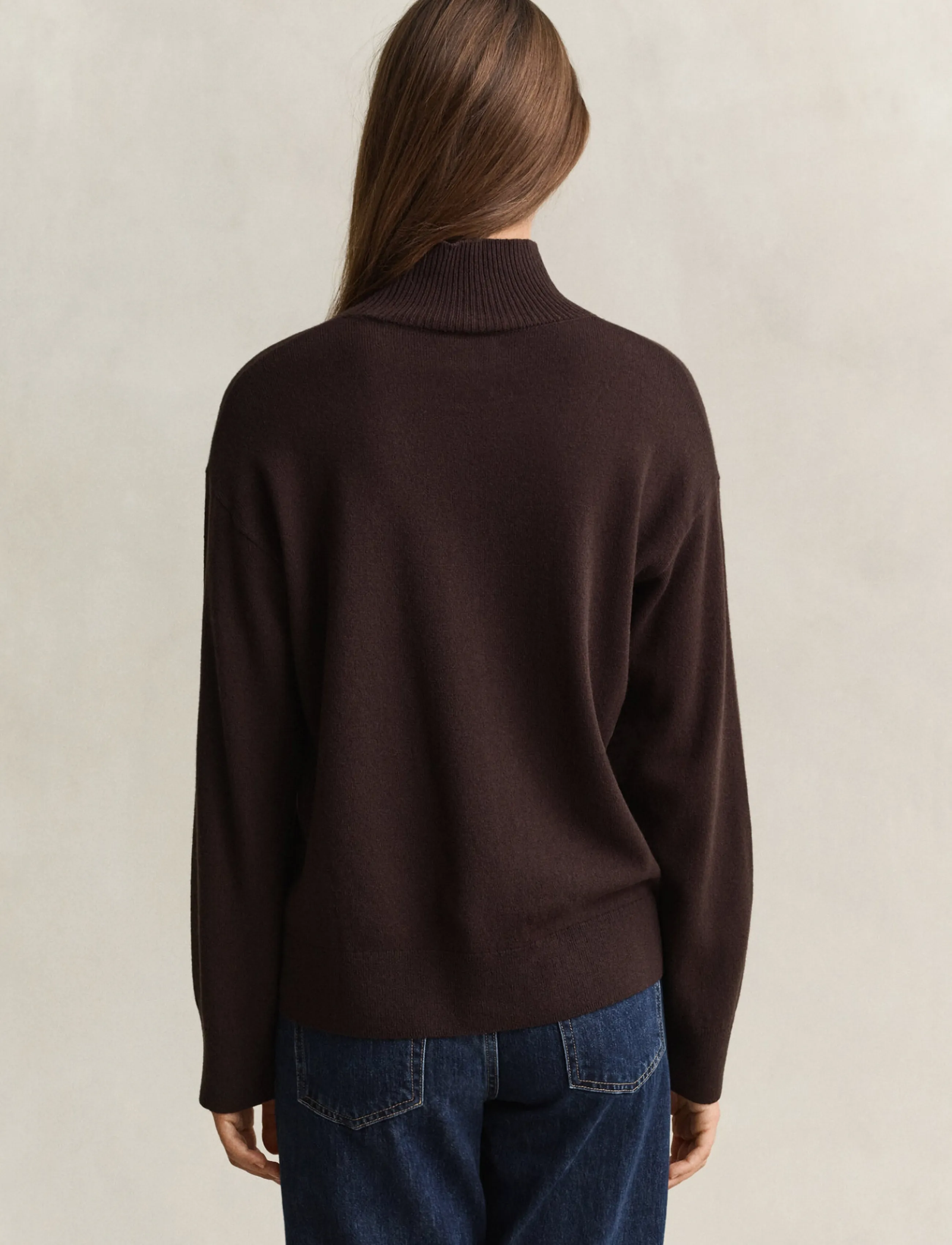 Gant - SUPERFINE LAMBSWOOL MOCKNECK - turtlenecks - deep brown - 2