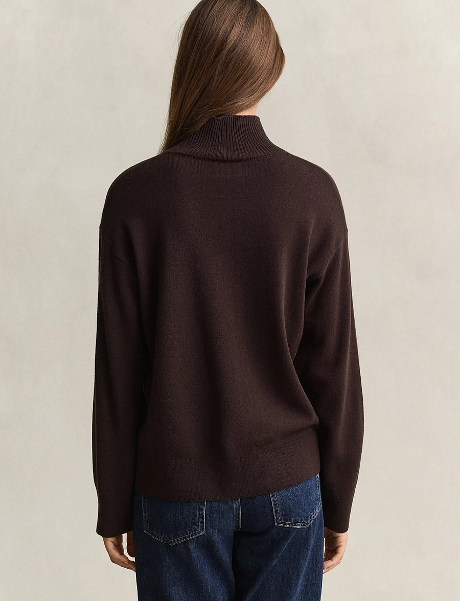 Gant - SUPERFINE LAMBSWOOL MOCKNECK - rollkragenpullover - deep brown - 2