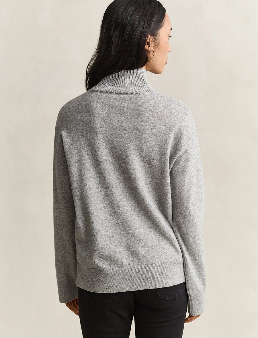 Gant - SUPERFINE LAMBSWOOL MOCKNECK - turtlenecks - grey melange - 2