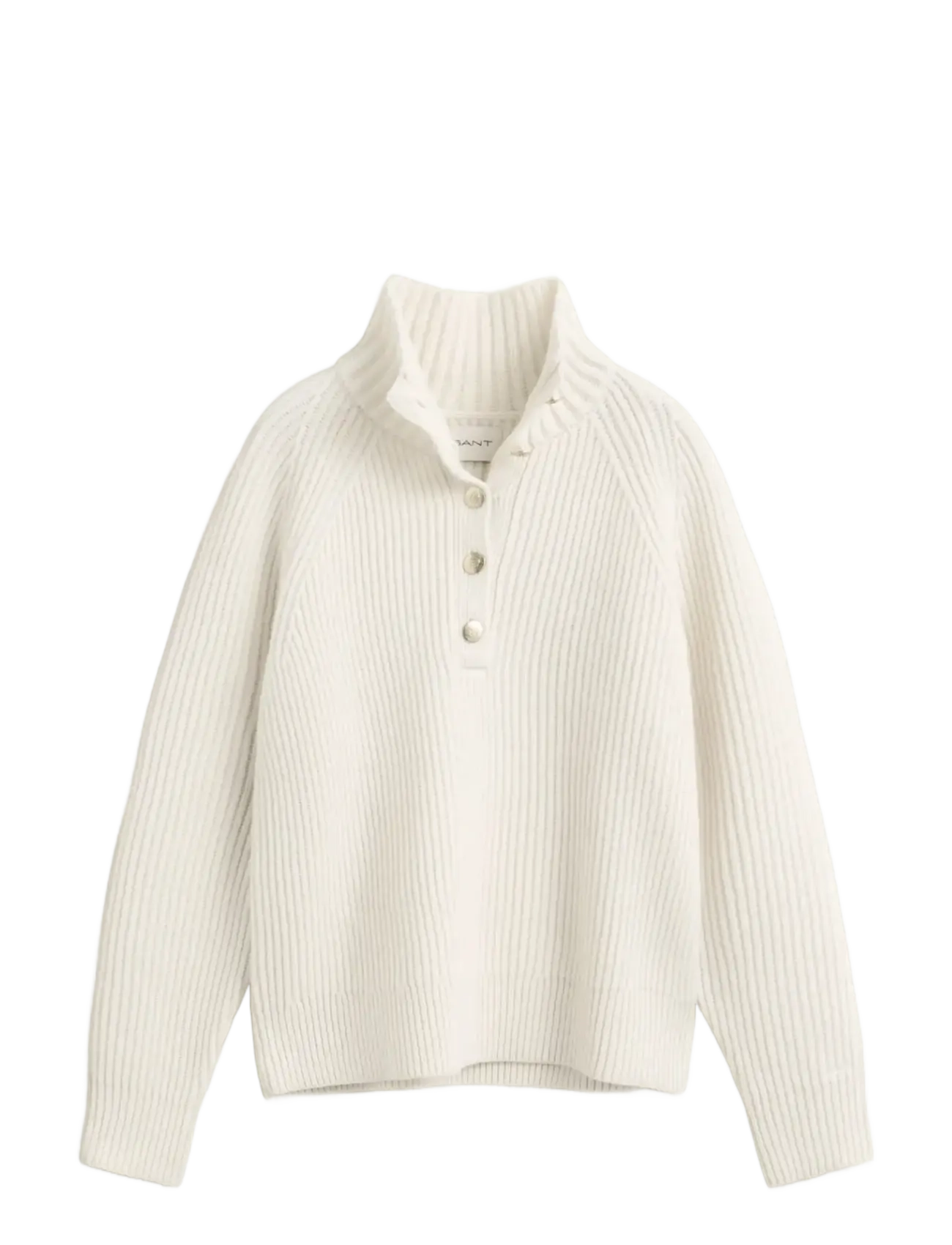 Gant WOOL RIBBED HALF BUTTON - Jumpers - CREAM / cream
