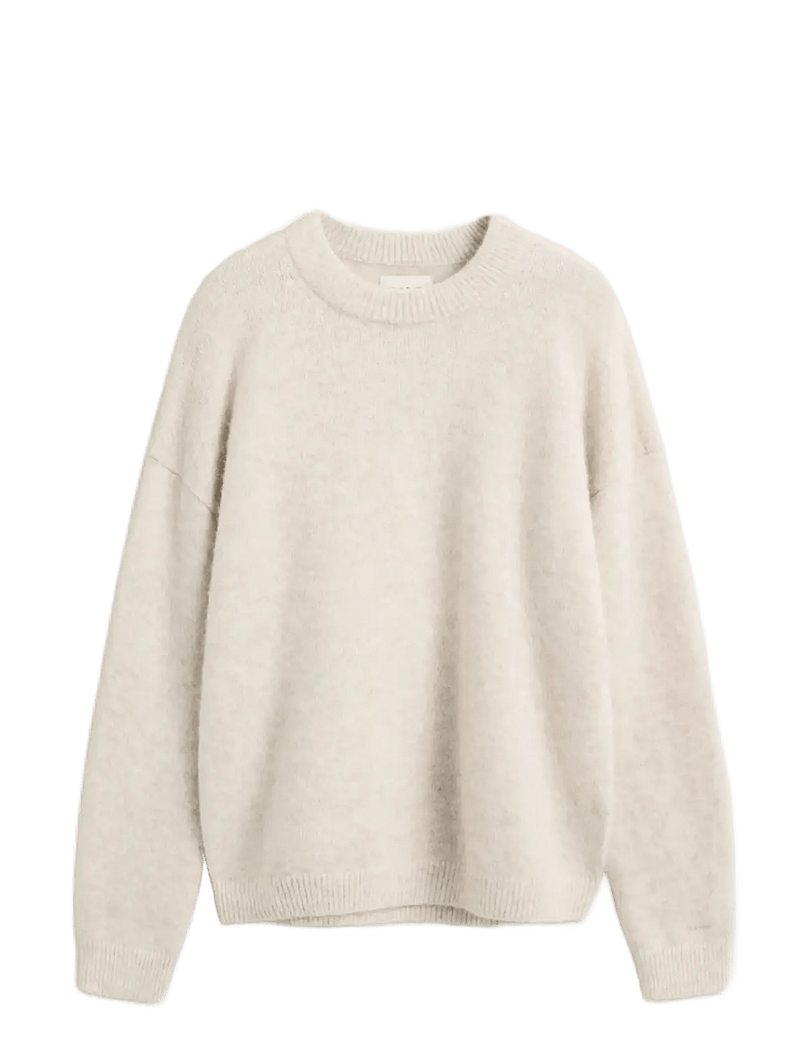 Gant - ALPACA BLEND C-NECK - stickade tröjor - light beige melange - 1