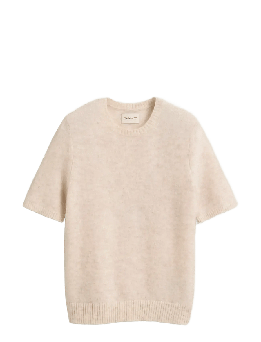 Gant - ALPACA BLEND C-NECK SS - striktrøjer - light beige melange - 1