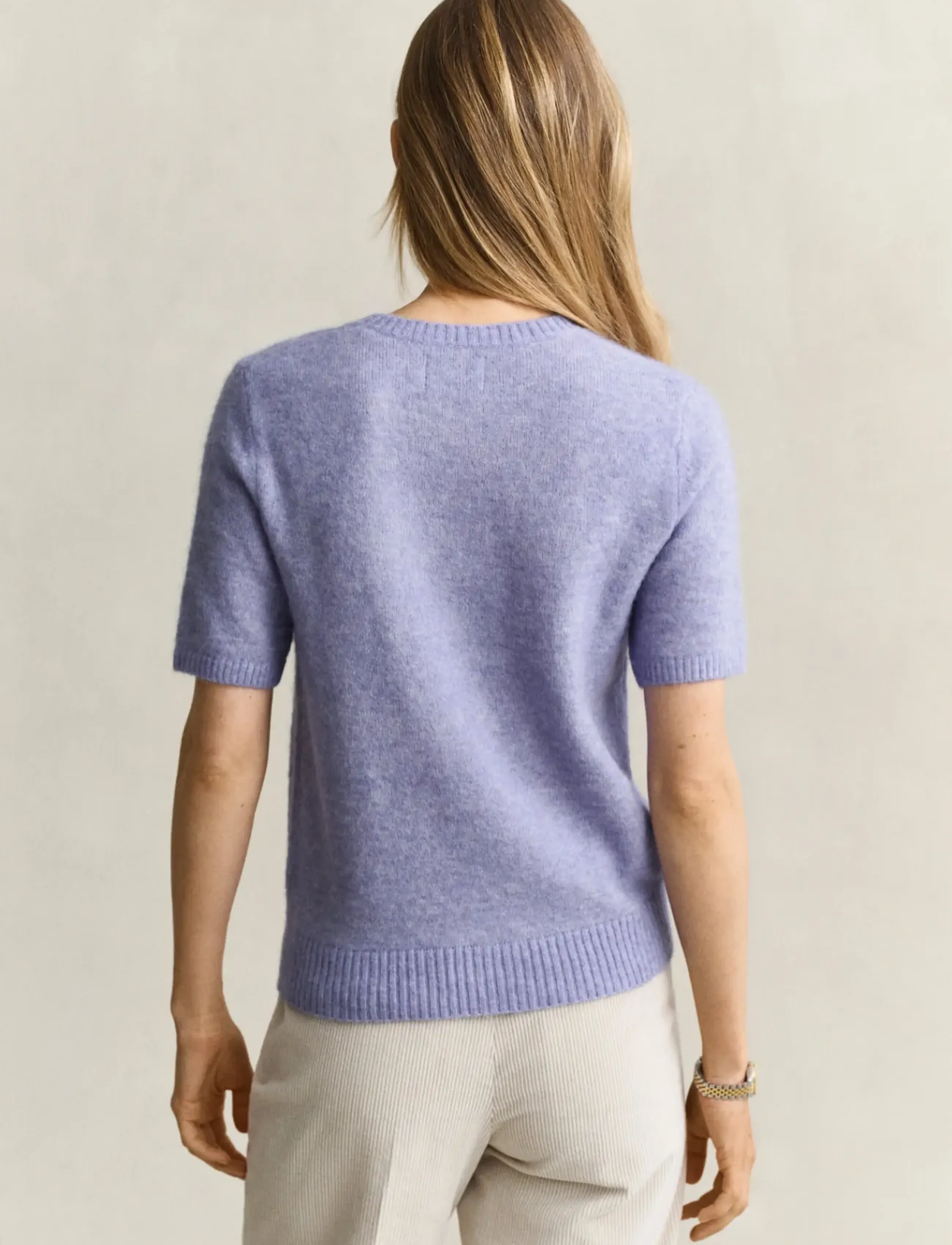 Gant - ALPACA BLEND C-NECK SS - jumpers - misty lavender - 2