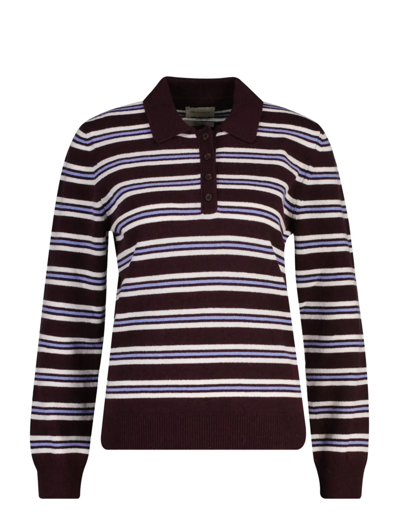 Gant SUPERFINE LAMBSWOOL STRIPED RUGGER - Jumpers - DARKENED WINE / burgundy