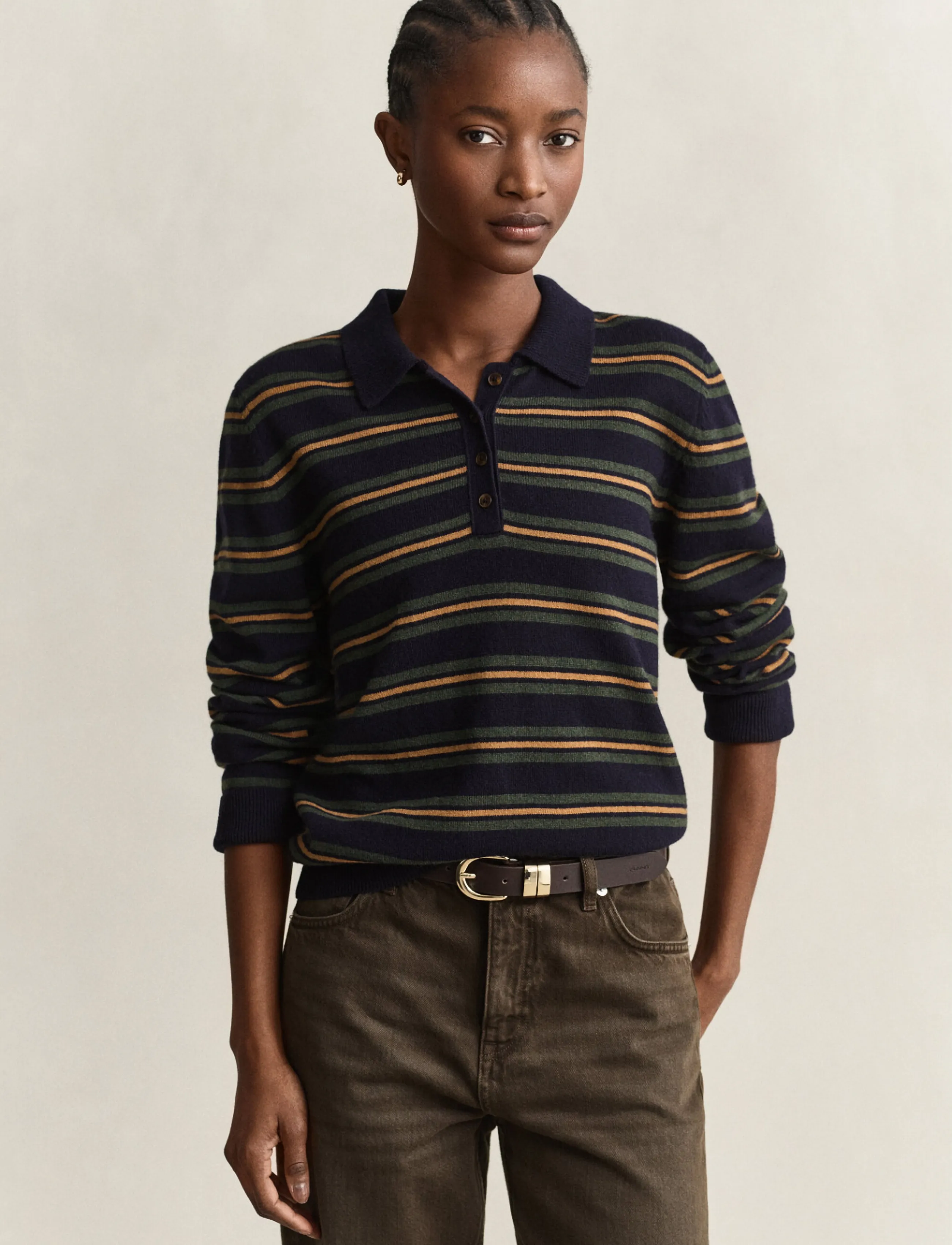 Superfine Lambswool Striped Rugger