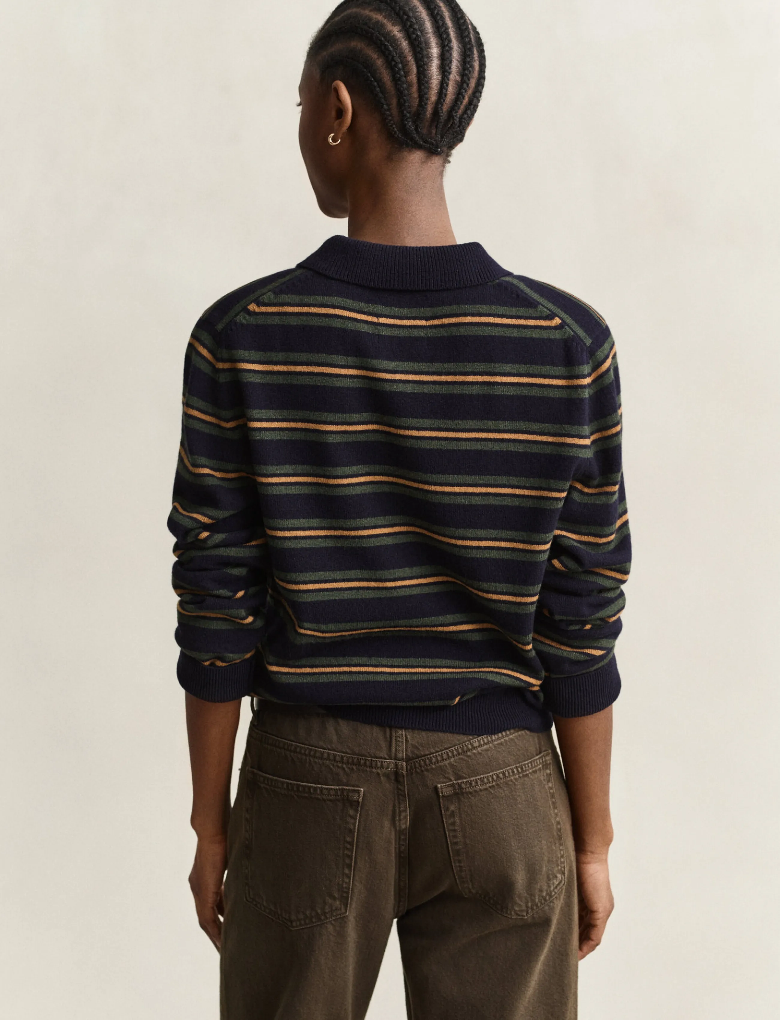Gant - SUPERFINE LAMBSWOOL STRIPED RUGGER - stickade tröjor - evening blue - 2