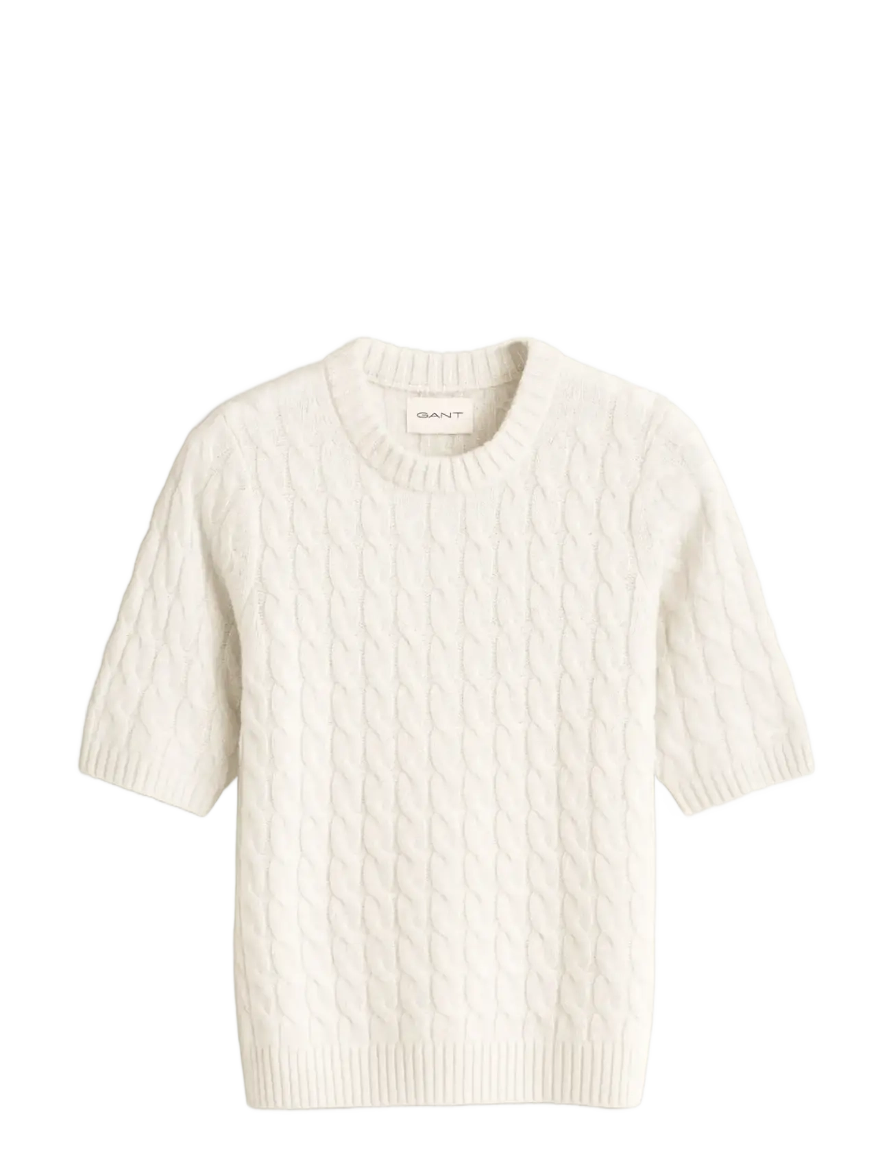 Gant WOOL METALLIC BLEND CABLE SS - T-shirts - CREAM / cream