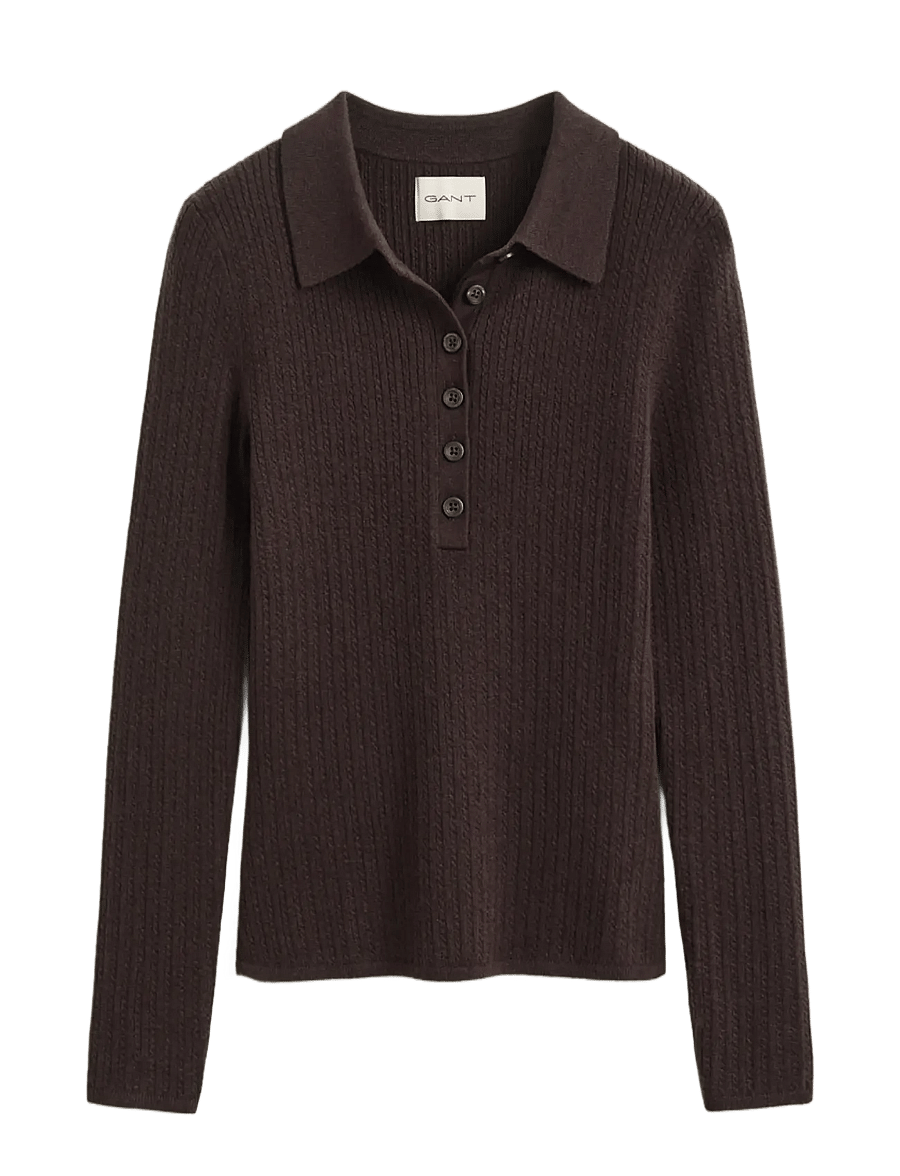 Gant - MINI CABLE RUGGER LS - jumpers - deep brown - 0