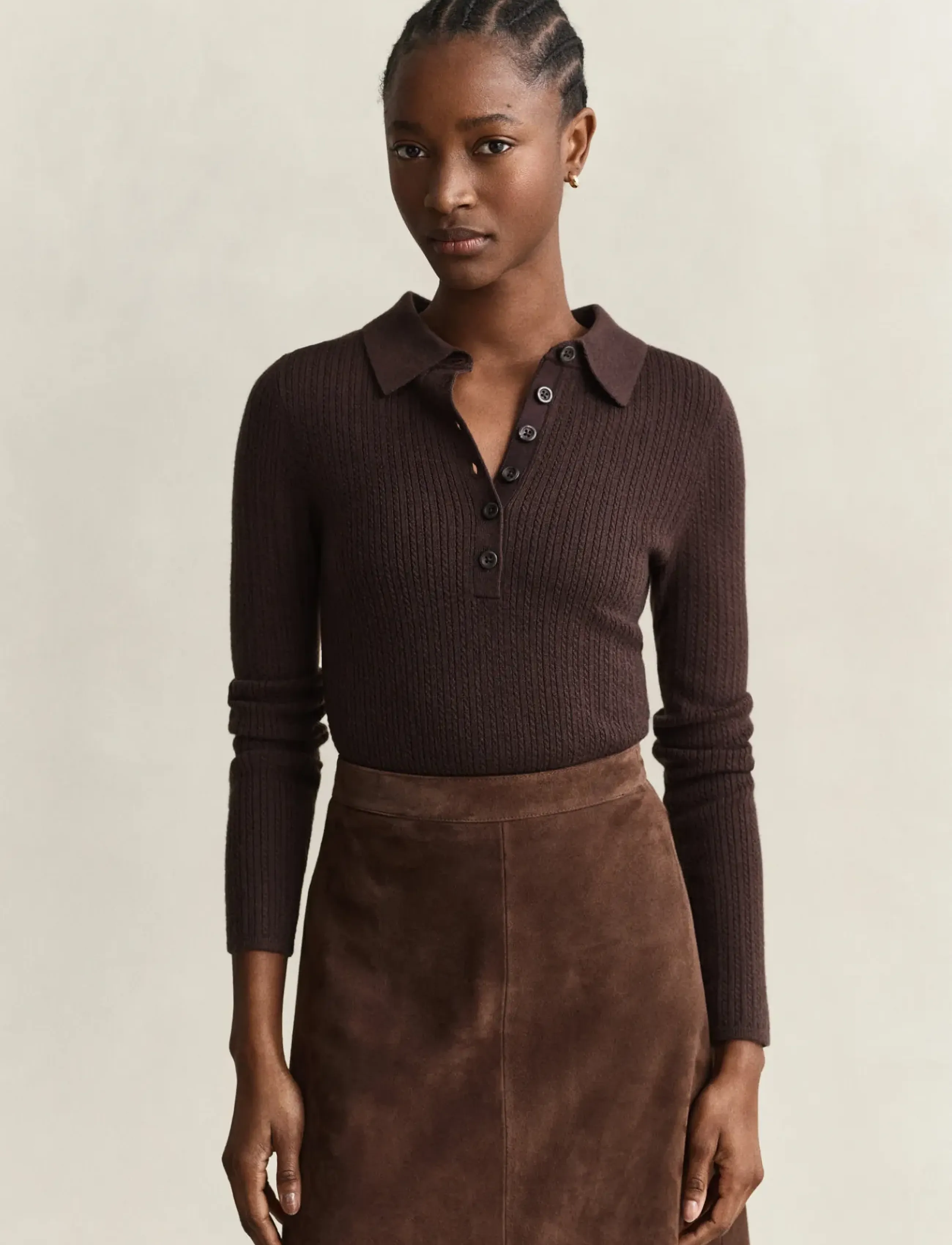 Gant MINI CABLE RUGGER LS - Kudumid - DEEP BROWN / brown