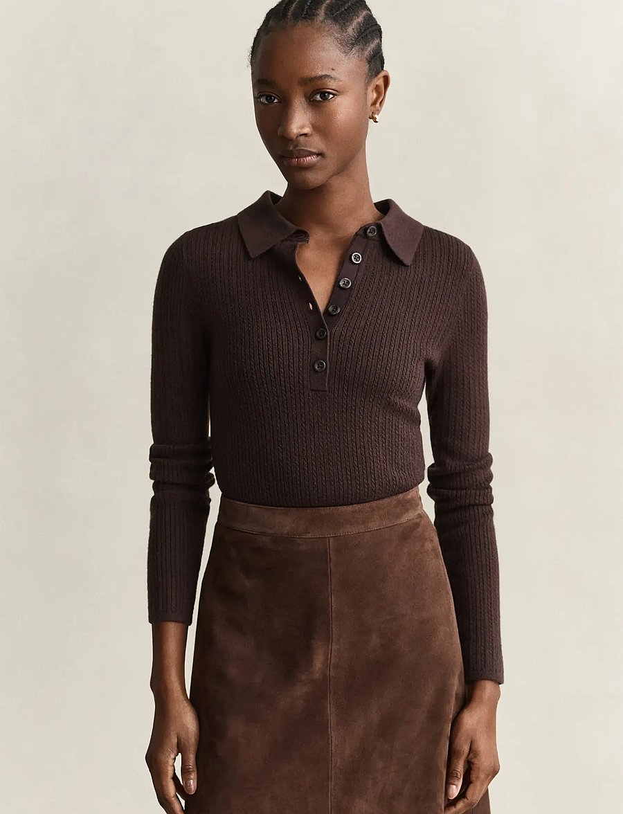Gant - MINI CABLE RUGGER LS - kampsunid - deep brown - 0