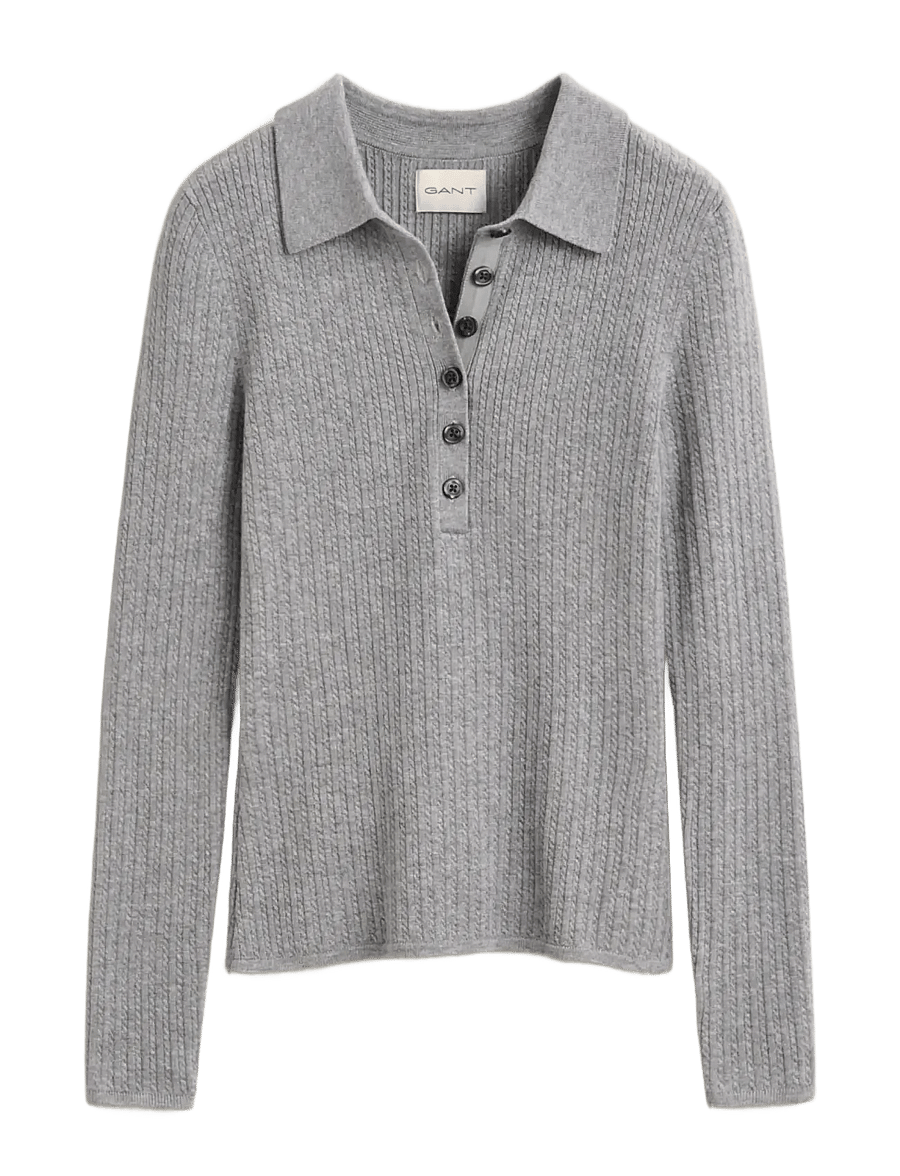 Gant - MINI CABLE RUGGER LS - kampsunid - grey melange - 0