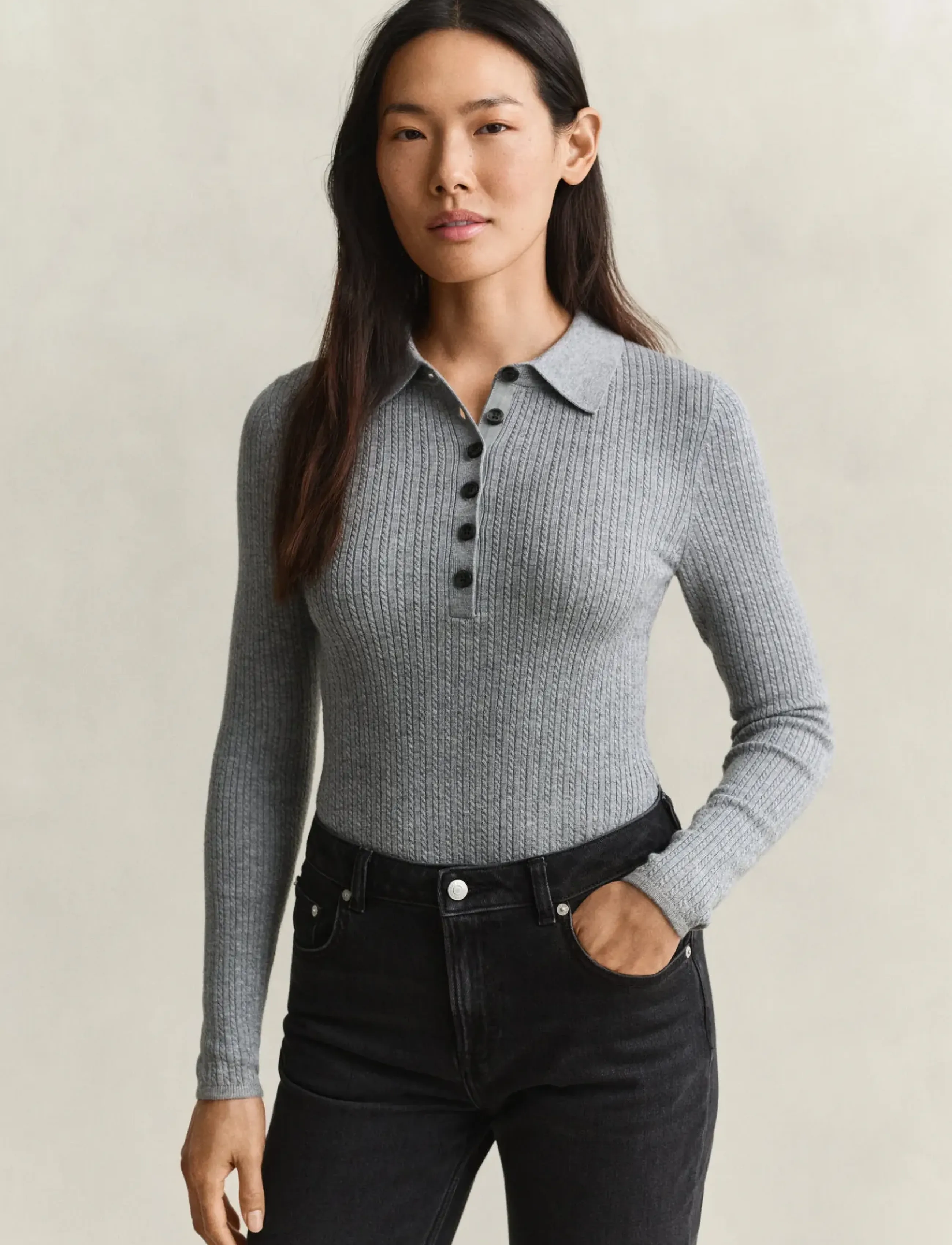 Gant MINI CABLE RUGGER LS - Kudumid - GREY MELANGE / grey