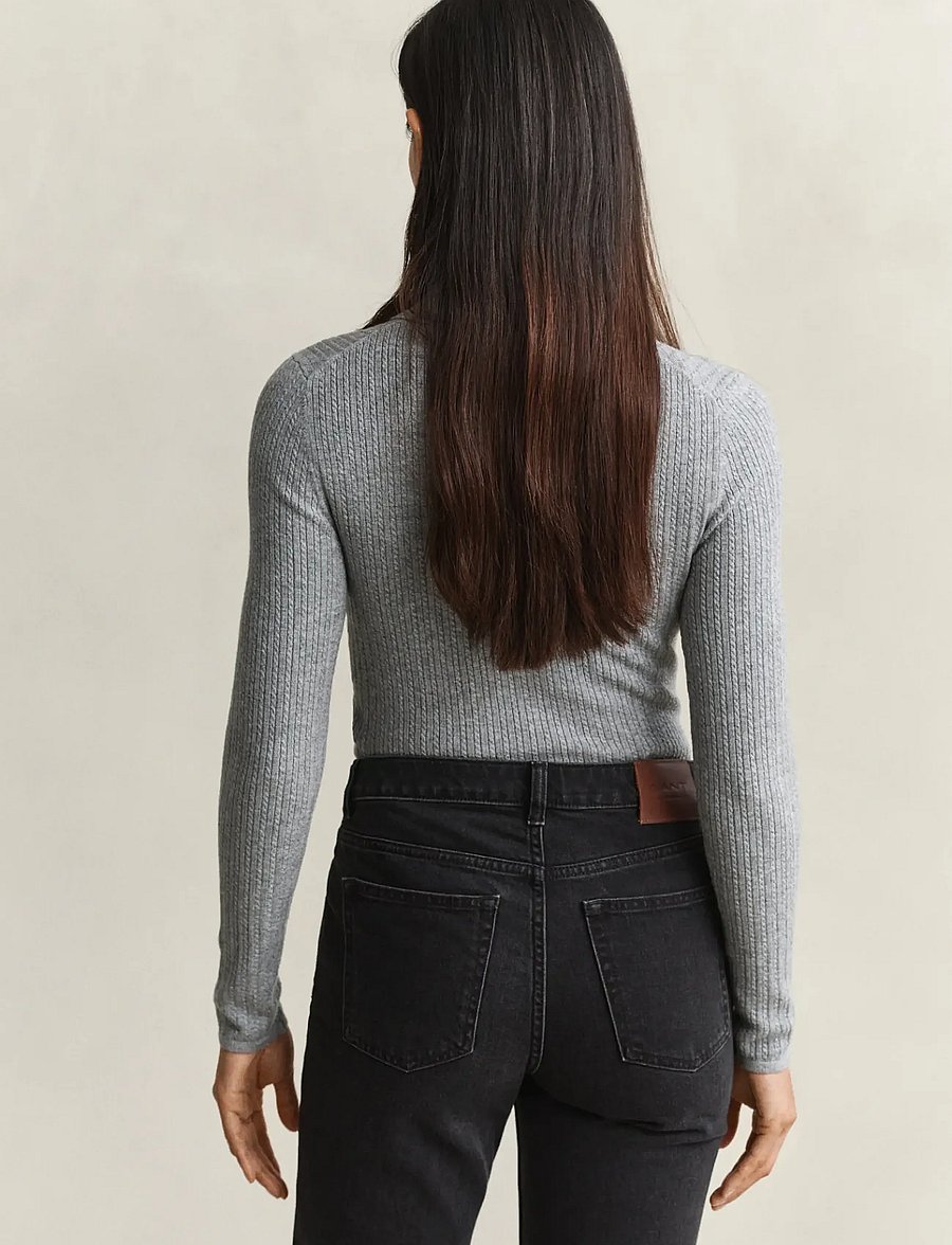 Gant - MINI CABLE RUGGER LS - pullover - grey melange - 2