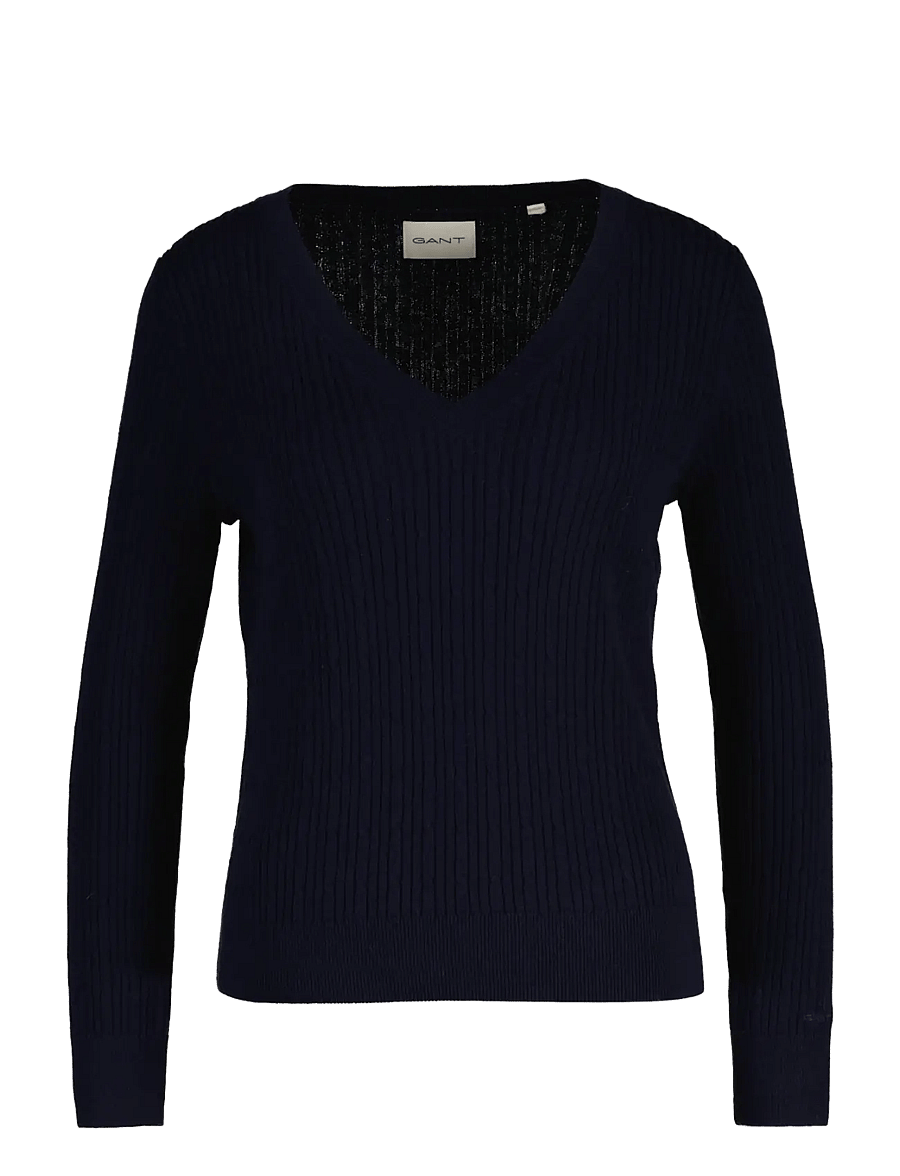 Gant - MINI CABLE V-NECK - pullover - evening blue - 0