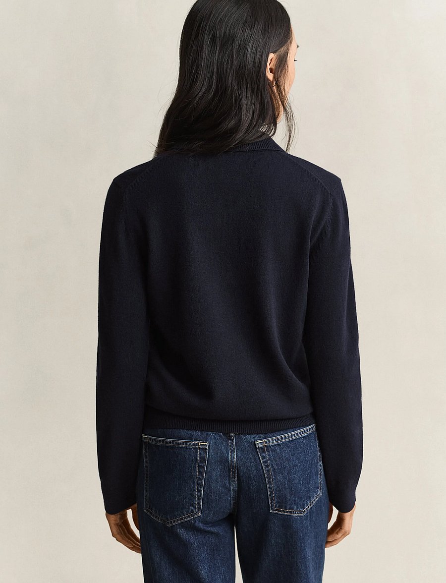 Gant - SUPERFINE LAMBSWOOL RUGGER - kampsunid - evening blue - 2